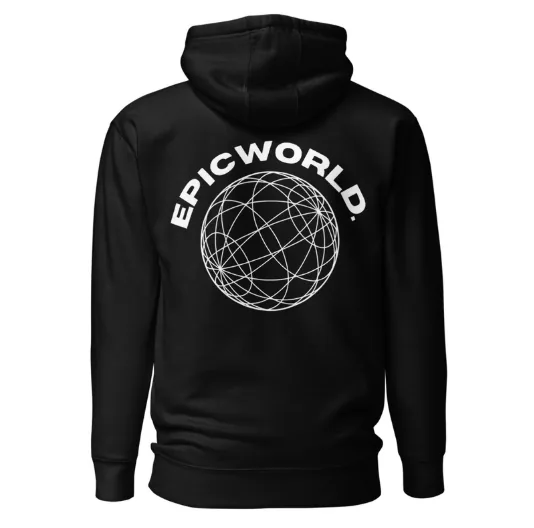 EPICWORLD Globe Hoodie in black, back print